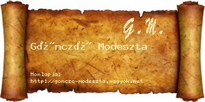 Göncző Modeszta névjegykártya